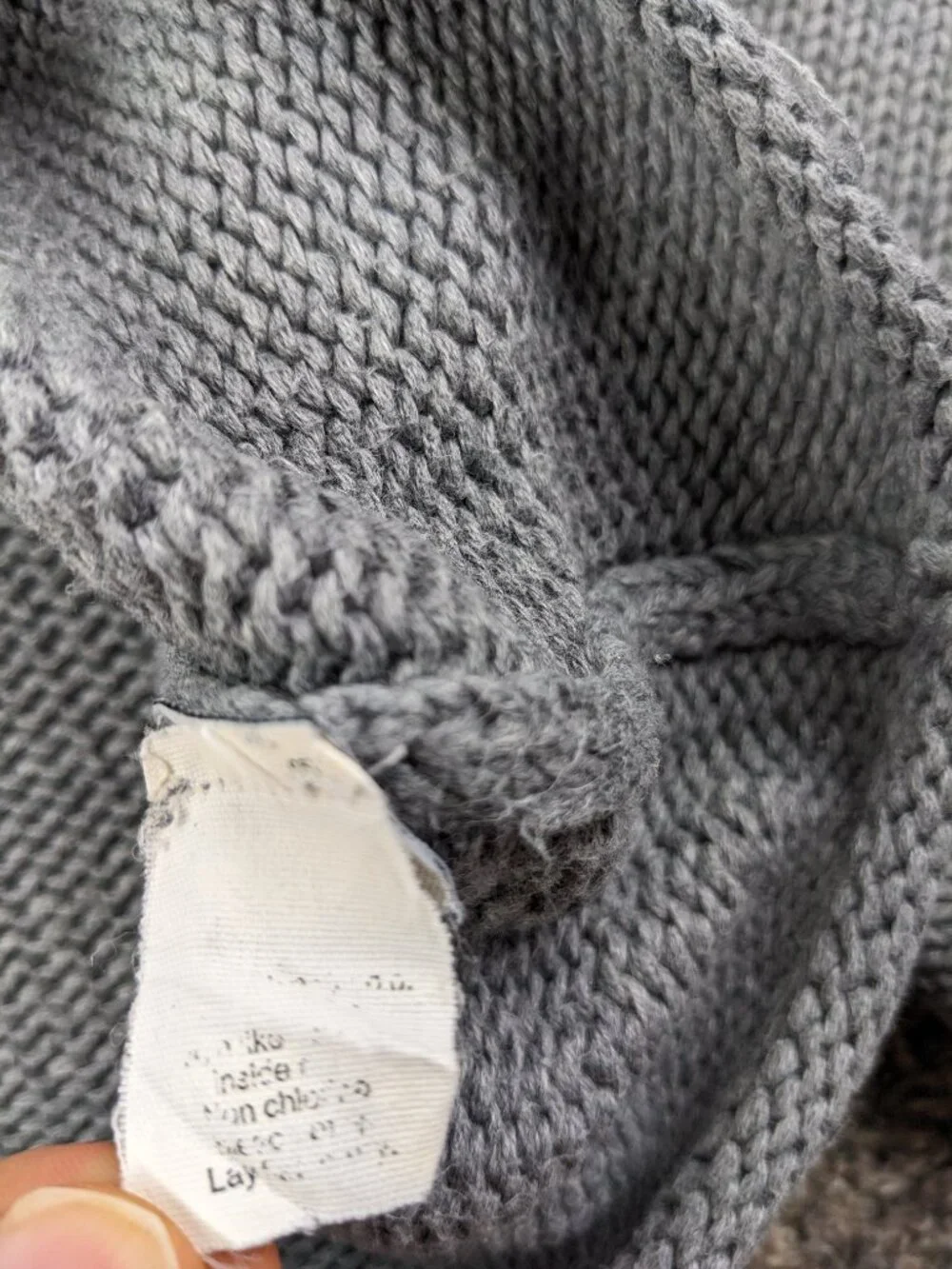 Vintage J Crew Sweater Roll Neck Cotton Fisherman Gray Mens Medium